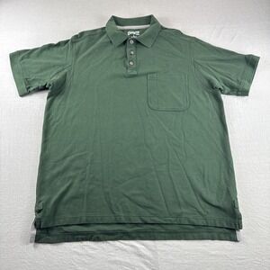 Duluth Trading Polo Mens L Green Relaxed Fit Short Sleeve Workwear Golf Shirt